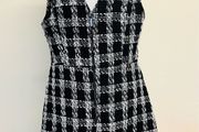 Penneys/ Primark Black/ White Tweed Pinafore Dress, Size UK 10, New without tags.