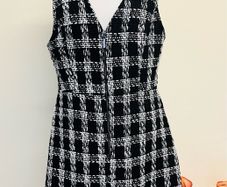 Penneys/ Primark Black/ White Tweed Pinafore Dress, Size UK 10, New without tags.