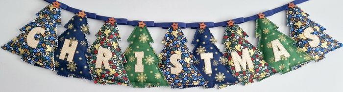 Padded Christmas Trees Bunting