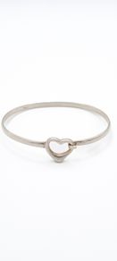 Vintage Signed Sterling Silver Heart Bangle