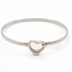 Vintage Signed Sterling Silver Heart Bangle