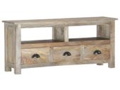 TV Cabinet 110x30x50 cm Solid Mango Wood