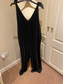 Monkl moss green velour jumpsuit size 12