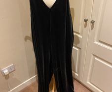 Monkl moss green velour jumpsuit size 12