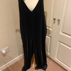 Monkl moss green velour jumpsuit size 12