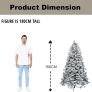 6Ft Snowy Flocked Artificial Christmas Tree, Yukon Pine Bushy Frosted Tree 550 Tips, Sturdy Metal Stand, Luxury Snow Covered Xmas Tree, Realistic Green Branches, Festive Home Christmas Decoration Image 4
