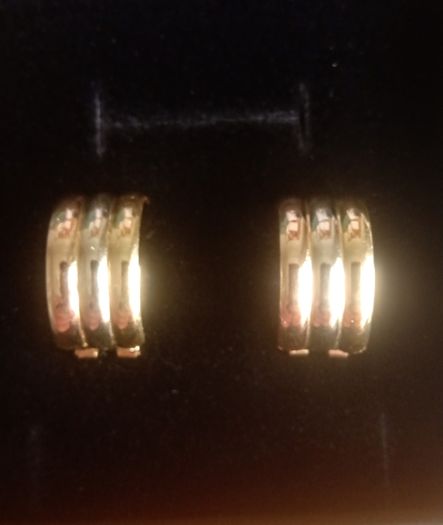 Vintage Italian 18ct tricolour gold half hoop earrings