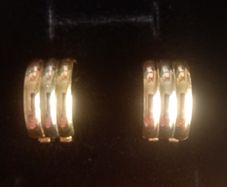 Vintage Italian 18ct tricolour gold half hoop earrings