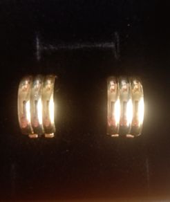 Vintage Italian 18ct tricolour gold half hoop earrings