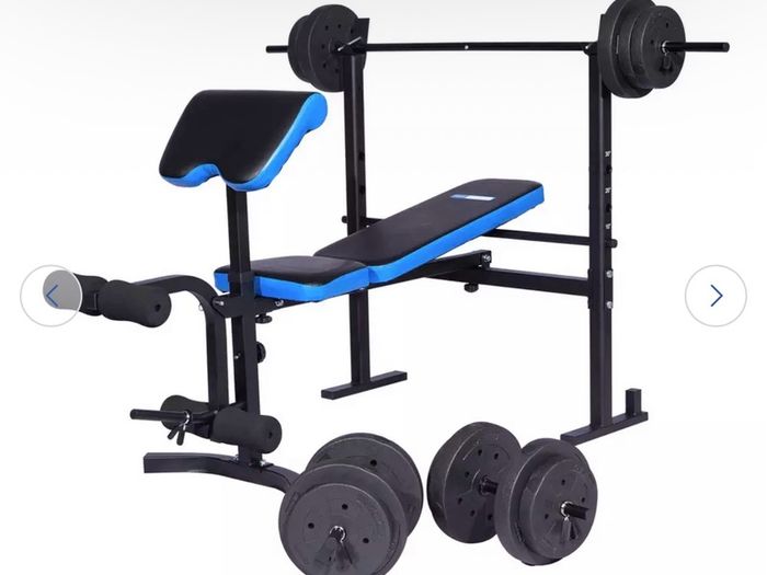 Pro Fitness Folding Workout Bench with Weights