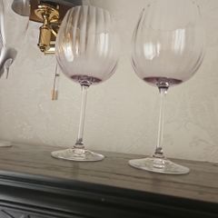 crystal  red wine glasses X 2