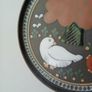 Vintage KMK Kupfermuhle Ceramic Wall Plate - Mid-Century West German Art Pottery - Bird & Tree Folk Art Decor Image 7