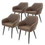 Luxury Faux Leather Dining Chairs Set of 4 Upholstered Dining Room Chairs Image 6