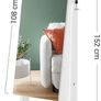 _Freestanding Jewelry Cabinet, Jewelry Organizer with 2 Removable Cosmetic Organizers, Frameless Psyche Mirror, with Lock and Keys, White Image 5