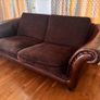 Brown Leather & Fabric 4-Seater Sofa Image 3