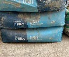 Plastering material and gravel bags