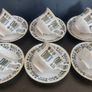 Fabulous Vintage China Set of Six Duos by Royal Kent Bone China in a Cool Vintage Retro Abstract 70s Pattern Image 2