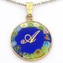 Italian Sterling Silver Millefiori Murano Glass Necklace Image 3