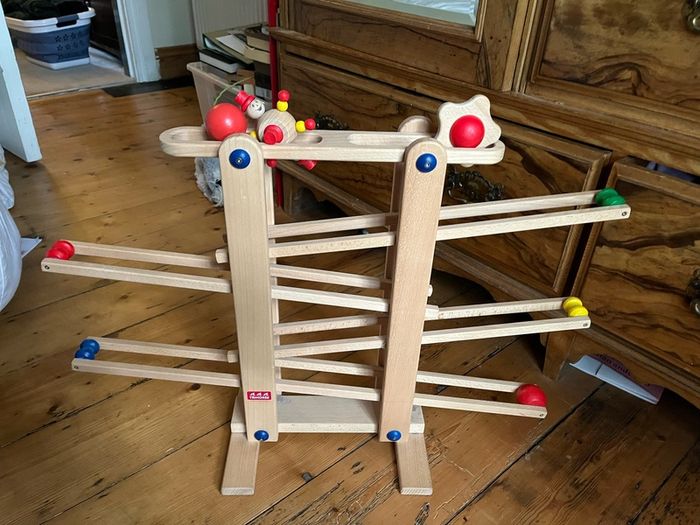 Kids wooden marble drop