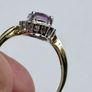 Vintage 9ct Gold Amethyst & Diamond Cluster Ring Image 8
