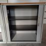 1.11m Steel Tambour Cabinet Wooden Top Image 2