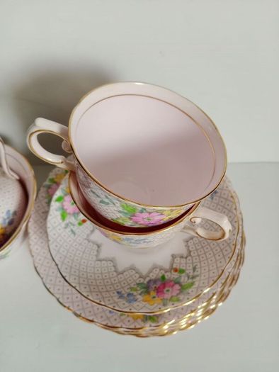 Vintage china tea set, Tuscan china , pink china lot