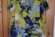 Floral Oriental print shift mini dress (free postage)
