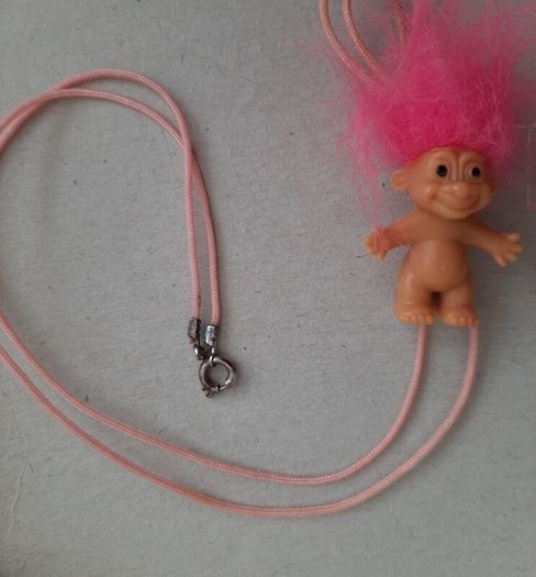Russ tiny troll vintage necklace