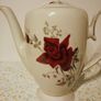 Vintage Chocolate Porcelain Red Rose Design. Image 3