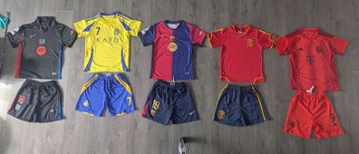 Five Replica Football Kits Age 9-11