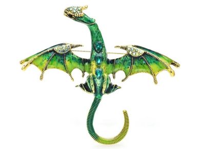 Enamel Dragon Brooch