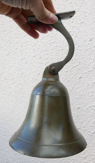 Vintage brass wall-mounted bell
