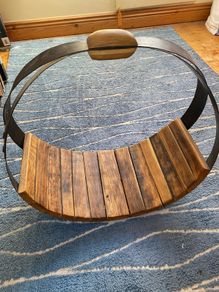 Log Basket for Firewood made from Whiskey Barrel
