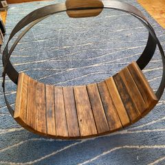 Log Basket for Firewood made from Whiskey Barrel