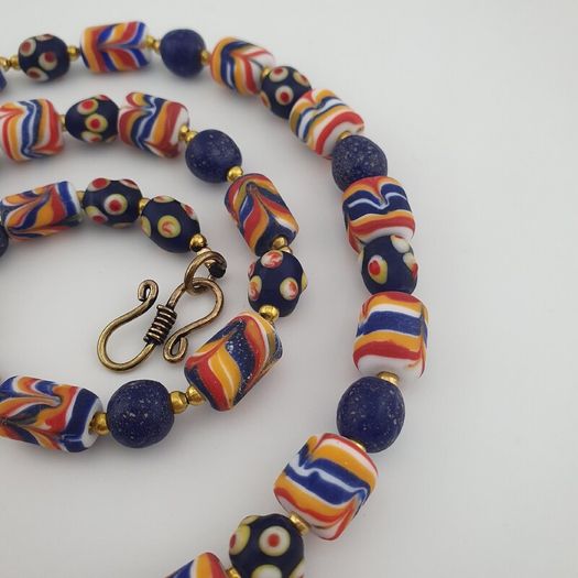 Antique Venetian African Style Mix Glass Necklace