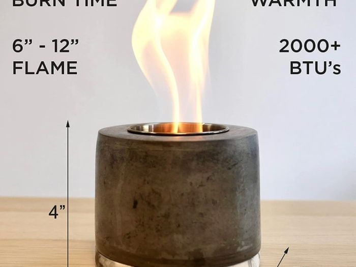 Concrete Table Top Fire Pit - Bioethanol Fire, Smokeless Fire Pit, Fire Bowl, Mini Personal Fireplace for Indoor and Outdoor Use (FREE POSTAGE)