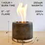 Concrete Table Top Fire Pit - Bioethanol Fire, Smokeless Fire Pit, Fire Bowl, Mini Personal Fireplace for Indoor and Outdoor Use (FREE POSTAGE) Image 3