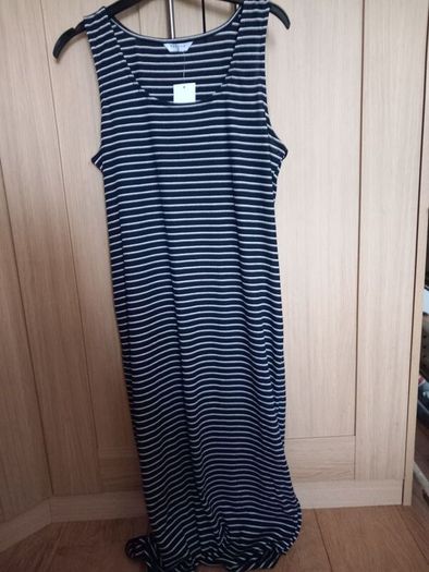 Ladies Midi Navy Stripe Dress