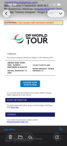 Irish open Sunday 2 x Tickets 60 euro each