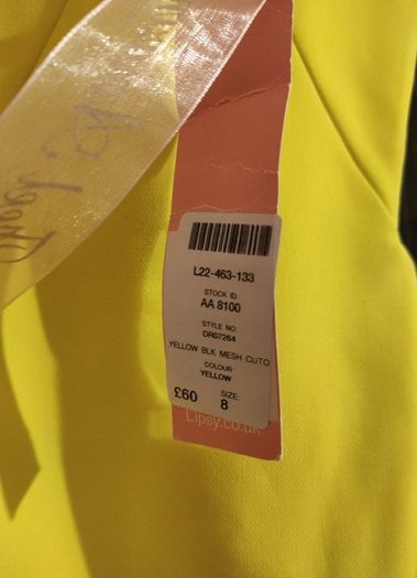 Lipsy Yellow Knee Length Dress