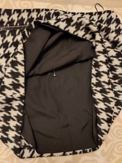 Warehouse Houndstooth Wool Skirt