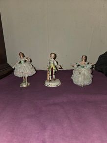 3 Irish Dresden Porcelain Figures