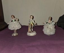 3 Irish Dresden Porcelain Figures
