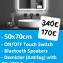 LED Bathroom Mirror Speakers Fog Free Image 2