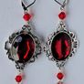 Gothic Ornate Filigree Deep Red Garnet Tassel Earrings Image 6
