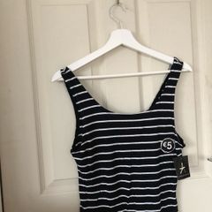 Women's black striped dress, new