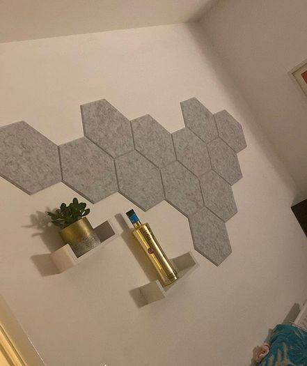 NEW SALE | 12 Pack High Density Hexagon Acoustic Panels,Acoustic Foam Panels 30 x 26 x1 cm Beveled Edge Tiles