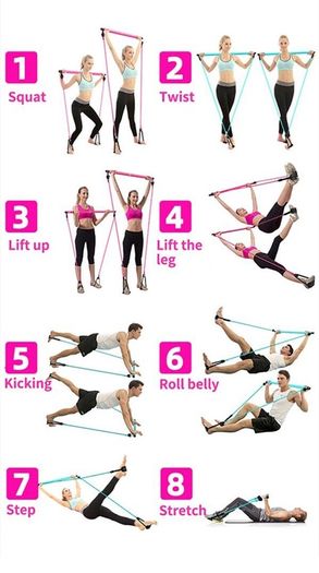 Pilates Bar Kit Resistance Band brand new
