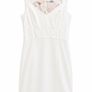 H&M White Cotton Summer Dress with beautiful floral lining UK8 EU36 Image 5