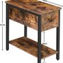 _Side Table, Bedside Table with Storage Space, Slim Sofa Table with Shelf, Coffee Table, Console Table for Small Rooms, for Living Room, Sturdy, Space-Saving, Dark Brown Image 4